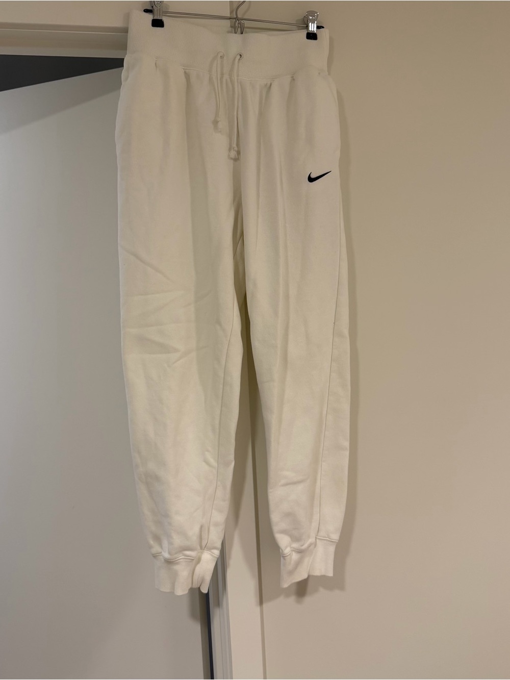 Nike Cream Joggers with Black Swoosh